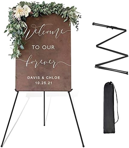 DANMO Easel Stand for Wedding Sign Poster 63'' Instant Display Easel for Floor Adjustable Metal Art Easel Black - Image 2