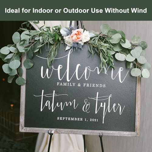 DANMO Easel Stand for Wedding Sign Poster 63'' Instant Display Easel for Floor Adjustable Metal Art Easel Black - Image 3