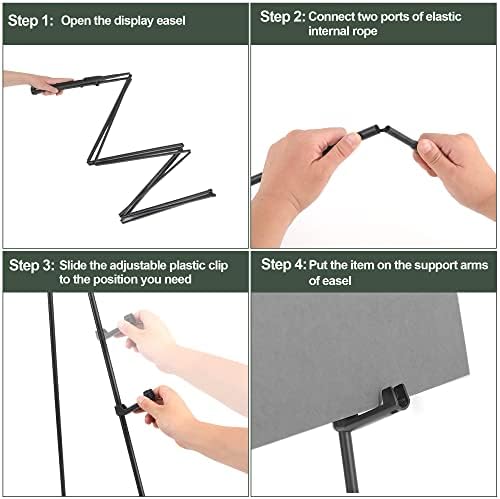 DANMO Easel Stand for Wedding Sign Poster 63'' Instant Display Easel for Floor Adjustable Metal Art Easel Black - Image 7