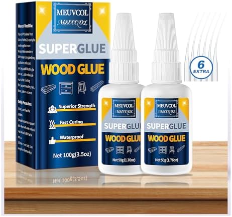 Extra Strong Wood Glue - 100g Fast Drying Super Glue for Heavy Duty Furniture & Garden, Clear, DIY & Crafts
