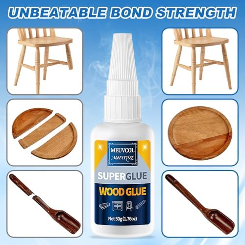 Extra Strong Wood Glue - 100g Fast Drying Super Glue for Heavy Duty Furniture & Garden, Clear, DIY & Crafts - Image 2