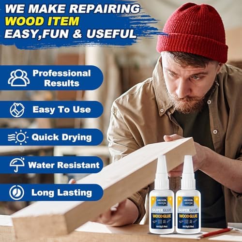 Extra Strong Wood Glue - 100g Fast Drying Super Glue for Heavy Duty Furniture & Garden, Clear, DIY & Crafts - Image 3