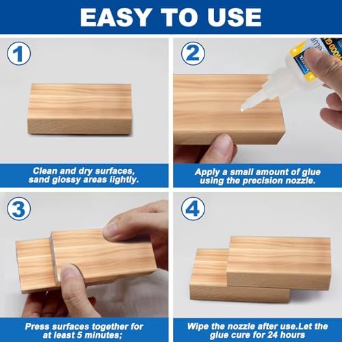 Extra Strong Wood Glue - 100g Fast Drying Super Glue for Heavy Duty Furniture & Garden, Clear, DIY & Crafts - Image 4