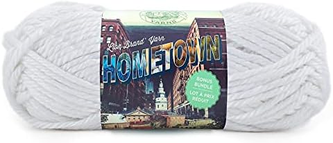 Lion Brand Yarn Hometown Bonus Bundle Yarn, New York White, 1 Pack - Image 2