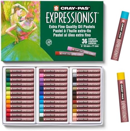 SAKURA Cray-Pas Expressionist Oil Pastel Set - Soft Oil Pastels for Artists - 36 Colors