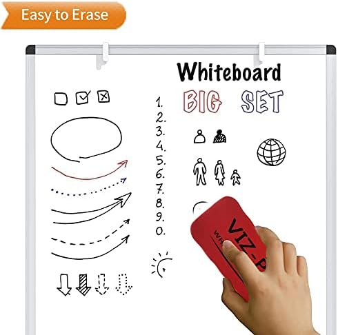 VIZ-PRO Whiteboard Easel, 36 x 24 Inches, Portable Dry Erase Board Height Adjustable With Flipchart Pad - Image 5