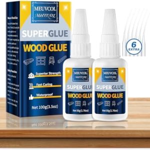 Extra Strong Wood Glue – 100g Fast Drying Super Glue for Heavy Duty Furniture & Garden, Clear, DIY & Crafts