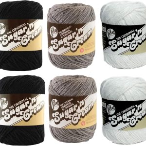 Lily Sugar n’ Cream Variety Assortment 6 Pack Bundle 100 Percent Cotton Medium 4 Worsted (Multicolor)